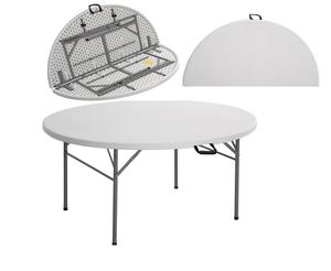 Mesa Plegable Redonda Blanca para Interiores y Exteriores, Mesa de Fiesta Plegable para Camping, Popular, Fácil de Transportar, de Plástico - Product Image 1