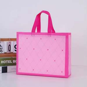 Personnalisation en gros de sacs shopping en tissu non tissé rose, avec des motifs imprimés disponibles - Product Image 5