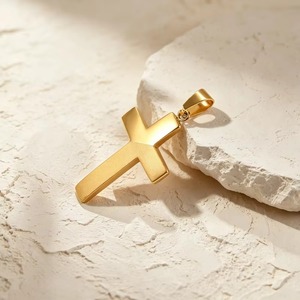 Collar con Colgante de Cruz para Hombre y Mujer, Acero Inoxidable, Joyería Cristiana Minimalista, Regalo Religioso Unisex - Product Image 1