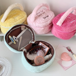 High Quality Cotton Plush <b>Makeup</b> <b>Case</b> Bag Cute Women Beauty Cosmetic Bag with Handle Large Capacity Cosmetics Storage Bag - Product Image 6