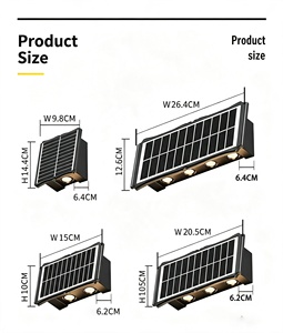 Lampe solaire murale blanche chaude à éclairage haut et bas, étanche IP65, 3+3 LED, pour clôture, extérieur, jardin - Product Image 3
