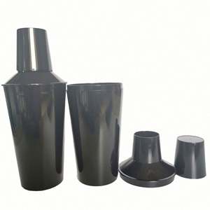 Coctelera de Plástico Acrílico Transparente Negra, Mezcladora de Bebidas, Kit de Coctelera para Martini, Coctelera Boston - Product Image 2