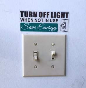 Aide à la conservation de l'énergie, éteignez les lumières lors de votre départ, panneau de signalisation 10x7 pouces, 55 mils d'épaisseur, HDPS - Product Image 3