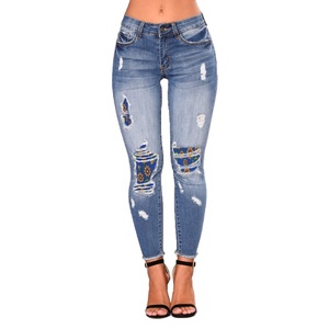 Pantalones <span class=keywords><strong>vaqueros</strong></span> <span class=keywords><strong>de</strong></span> estilo Hip Hop para <span class=keywords><strong>mujer</strong></span>, Jeans rasgados con agujeros <span class=keywords><strong>rotos</strong></span> <span class=keywords><strong>de</strong></span> cintura alta - Product Image 4