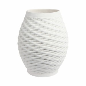 Vaso in porcellana stampato in 3D con texture, per soggiorno, decorazione per la casa, elemento scultoreo per la camera da letto. - Product Image 4