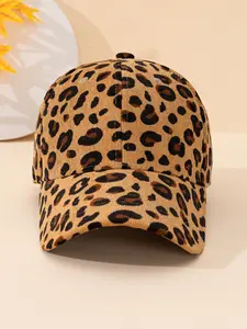 Luxury Premium 100% Cotton Customized Logo Curved Brim Waterproof Outdoor Solid Color Leopard Print Baseball Sports Cap