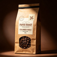 Offre Spéciale – Sachets de café personnalisés en papier kraft de qualité alimentaire, à fond plat et fermeture pliante, avec fenêtre transparente