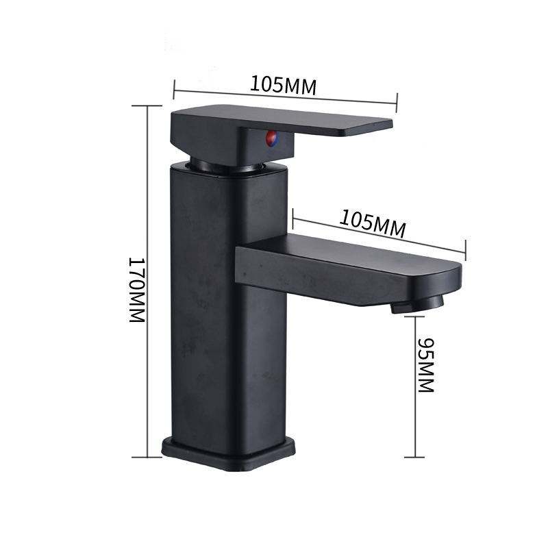 black basin  water faucet (round four-corner body)