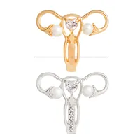 Broche en cristal en forme d'utérus, en alliage métallique émaillé et plaqué or, motif organe humain, vente chaude sur AliExpress, à faire soi-même