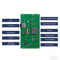 Modul Layar Sentuh LCD TFT HMI Industri 7 Inci 800*480 Sentuh Kapasitif Dual UART RS232 TTL Kecerahan Tinggi 200-1000cd/m²