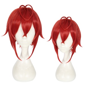 Alta Calidad 30cm corto rojo retorcido <span class=keywords><strong>Wonderland</strong></span> Anime Riddle Rosehearts Peluca pelo sintético Cosplay pelucas CS-441A - Product Image 4