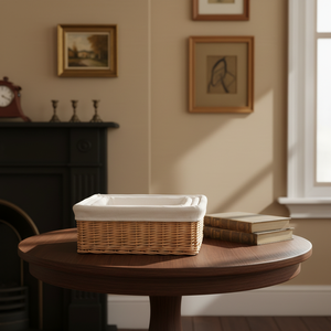 Organisateur de bureau écologique en saule tressé, panier de rangement multifonction pour jouets d'enfants - Product Image 5