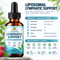 Gouttes de drainage lymphatique liposomales à marque privée 11-en-1 – Complément naturel à base de racine de bardane, échinacée et calendula – Dosage liquide oral
