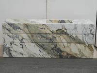 Meuble-lavabo de salle de bain de luxe SH STONE en marbre Calacatta Breccia Turquoise avec plan de travail en pierre