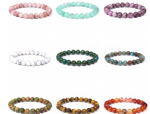 الجملة الحجر الطبيعي الكوارتز خرز كريستالي أساور 8 مللي متر العقيق الخرز اليدوية أساور من الأحجار الكريمة للنساء و لي - Product Image 4