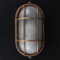 Plafonnier LED ovale rétro en aluminium et verre, style européen, américain, français, étanche, directement de l'usine