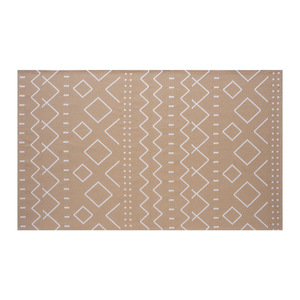 Tapis de couloir géométrique rectangulaire antidérapant en polyester et coton marron pour la maison, le salon et la chambre - Product Image 1