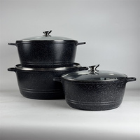 Ensemble de 12 ustensiles de cuisine en aluminium moulé sous pression antiadhésif, casseroles lourdes avec fond à induction pour la cuisson 36-40-44cm