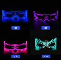 Masque de mascarade vénitien lumineux à LED, masque de fête en acrylique lumineux en forme de papillon pour Halloween, carnaval, cosplay, discothèque, bar, costume