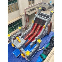 Vente en gros d'usine - Château gonflable médiéval 11x6x6m avec toboggan - Aire de jeux gonflable en PVC pour divertissement en plein air