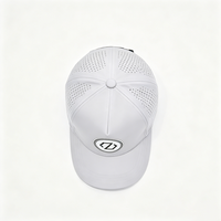 Casquette personnalisée à 5 panneaux, découpe laser, en coton, imperméable, respirante, séchage rapide, avec patch logo, unisexe