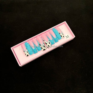 Elegante curva formas <span class=keywords><strong>uñas</strong></span> artificiales Nail Art Salon calidad mejor estilo <span class=keywords><strong>de</strong></span> moda Ersa 3D Gel flor hecho a mano prensa en las <span class=keywords><strong>uñas</strong></span> - Product Image 3