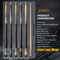 Tongkat Biliar Profesional JOSS II 911 Seri 2-Piece Kayu Maple Sambungan Baja Tahan Karat 12.75mm Kontrol yang Ditingkatkan dengan Defleksi Rendah