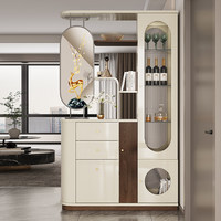 Console d'entrée de salon double face en bois de luxe léger, meuble à vin, écran de séparation de couloir, séparateur de canapé, meuble à chaussures