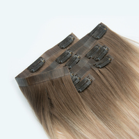 Extensiones de Cabello Humano Virgen Ruso Remy 100% Natural, con Clip, sin Costuras, al por Mayor, para Mujeres
