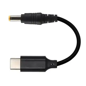 USB Tipe C Laki-laki Input Dc 5.5Mm 2.1Mm 5V-20V 100W Power Pengisian Kabel Lurus Kepala Adapter Supply Tali dengan PD Chip