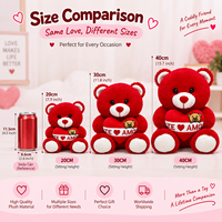 Vente en gros directe d'usine, ours en peluche rouge rose personnalisé tenant un cœur Te Amo pour la Saint-Valentin