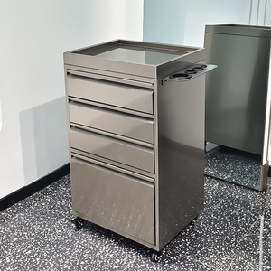 Armoire à outils de salon de coiffure en acier inoxydable, armoire de barbier pour le rangement et l'organisation - Product Image 1