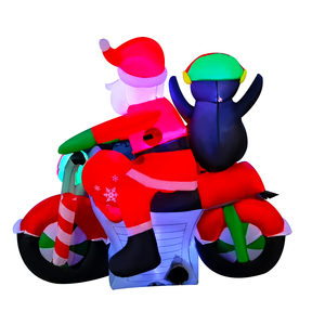 सांता क्लॉस सवारी मोटरसाइकिल inflatable क्रिसमस आउटडोर और इनडोर क्रिसमस यार्ड सजावट - Product Image 4