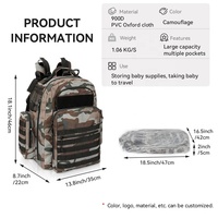 Sac à dos à langer camouflage en peluche grande capacité pour hommes, certifié BSCI et ISO9001, personnalisable