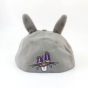 قبعة مخصصة بـ 6 ألواح مع تطريز ثلاثي الأبعاد لشعار حيواني وزخارف للأذن، قبعة هيب هوب للرياضات الخارجية والشارع - Product Image 4