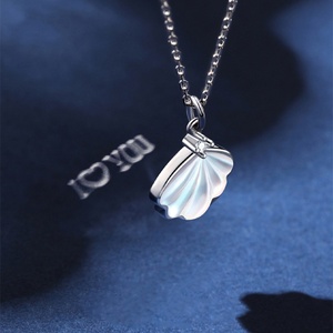 Collar elegante delicado de moda joyería S925 plata esterlina te amo collar de proyección reflectante de luz para su regalo - Product Image 1