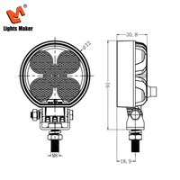 Luces LED Redondas de 2.8 Pulgadas, 20W, Haz de Luz Amplio, 12V 24V, Luz Auxiliar de Conducción para Tractor, SUV, Camión 0705-2-20