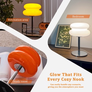 Bauhaus Bread LED Table <b>Lamp</b> 3 Color Stepless Dimming Frosted PE Shade Chrome Base Eye Protection - Product Image 5
