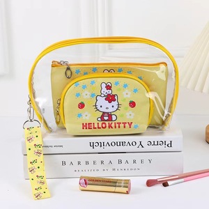 حقيبة مكياج يابانية الطراز على شكل قطة من الجلد الصناعي، حقائب مستحضرات التجميل للسفر، حقائب تخزين أنيقة للسفر - Product Image 5