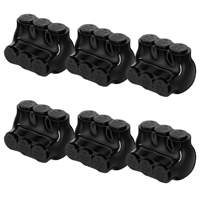 Connecteurs de câbles isolés multi-prises 2-14 AWG, à entrée unique, à 3 ports, pour raccordement électrique, noirs, bornes d'interconnexion