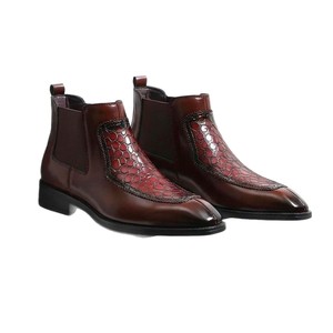 Bottes en cuir pour hommes à bout pointu, style rétro tendance 2026, à enfiler, décontractées et habillées, style britannique - Product Image 4