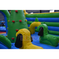Nouveau design patte chien château de rebond toboggan gonflable géant château de saut Commercial combo gonflable videur jouet parc fête