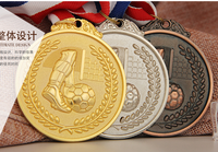 2023 Metal World Award Gold Sliver Soccer Aleación de zinc 3D Football Medal Cup y Trophy Sport Race Badge Personalización