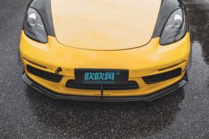Pour <span class=keywords><strong>Porsche</strong></span> 718 Cayman <span class=keywords><strong>boxster</strong></span> diffuseur de becquet de lèvre de pare-chocs avant en Fiber de carbone sèche - Product Image 4
