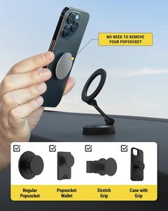 Support de téléphone portable magnétique pliable et compact pour voiture - Product Image 4