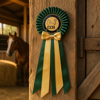 Ruban personnalisé pour rosette de récompense, ruban plissé en satin pour concours félin, ruban de col avec logo OEM, décoration de récompense pour compétition animale