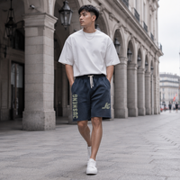 Shorts d'été décontractés pour hommes en coton épais 100 %, séchage rapide, respirants, écologiques, avec motif numérique sérigraphié