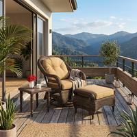 Meiqi Modernes Outdoor-Sofa-Set Aluminiumlegierung-Rahmen PE-Rattan Drehbare Möbel Wasserfest für Balkon und Innenhof
