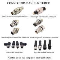 Connecteur M12 4 broches à emboîtement rapide RS485 avec capuchon et bride, pour communication en chaîne, résistant à la poussière, pour système d'énergie solaire, IP68, -25~85°C