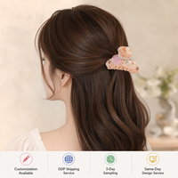 Nouvelle Pince à Cheveux Personnalisée en Acétate, Motif Fruits (Cerise, Fleur d'Oranger), Grande Taille, Style Estival Féminin, Vente en Gros pour Femmes